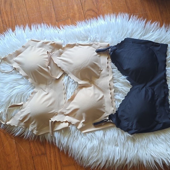 Set Of 3 New Scalloped Detailed  Smoothing Bra - Picture 2 of 8